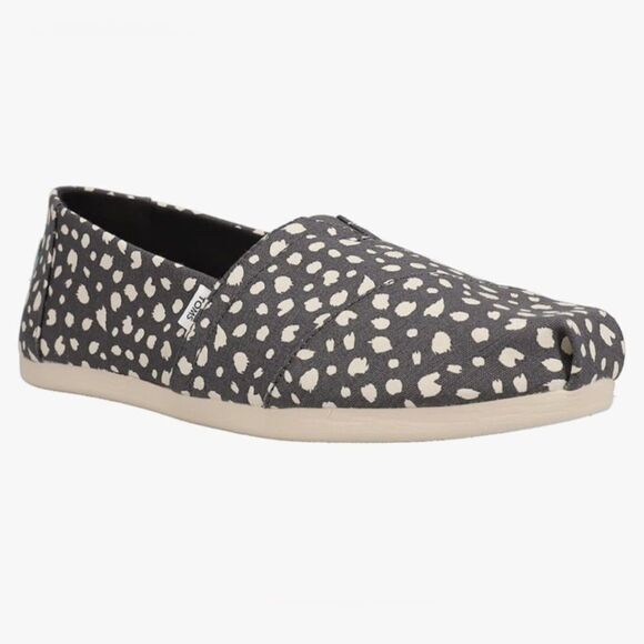 TOMS Alpargata Graphic Slip On Flats NEW, Forged Iron Tiny Cheetah Print Size 5 - Picture 3 of 12